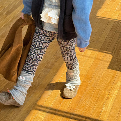 裏起毛レギンスパンツ トライバル ネイティブ柄 レギパン【mh0011911】