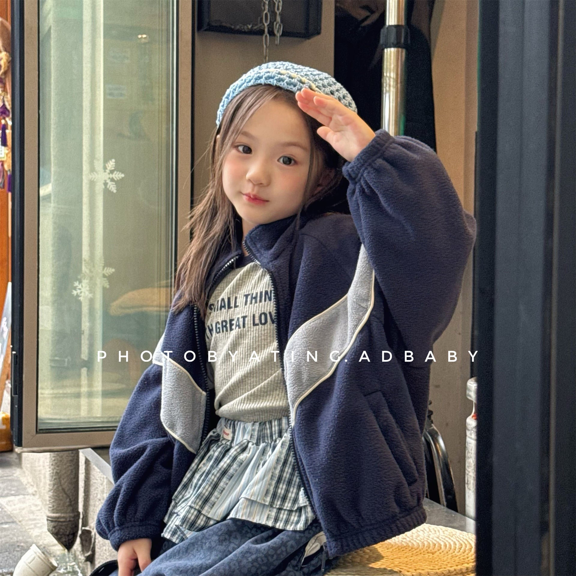 -バイカラージップアップフリースジャケットブルゾン裏起毛防寒アウター【mh0010912】 - mamahalo shop - ショートコート・ジャケット・ジャンパー -  べビー服 - 子供服 - 男の子 - 女の子