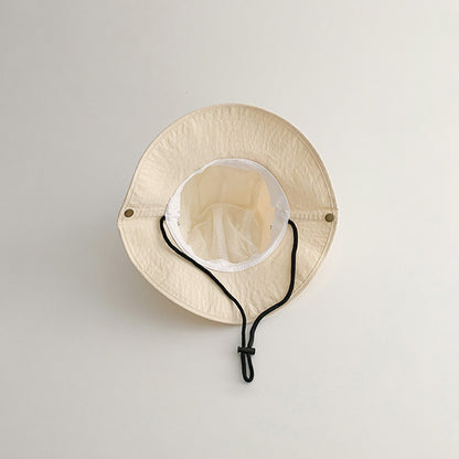 -キッズ帽子 サマーハット サファリハット フィッシャーマンハット スマイル刺繍ワンポイント【mh0005872】 - mamahalo shop - ベビー用帽子 -  べビー服 - 子供服 - 男の子 - 女の子