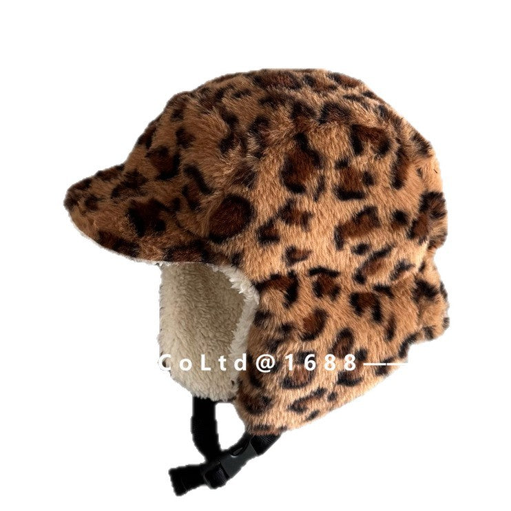 キッズ帽子 レオパード ボアフリース フライトキャップ 耳当て付き【mh0011817】