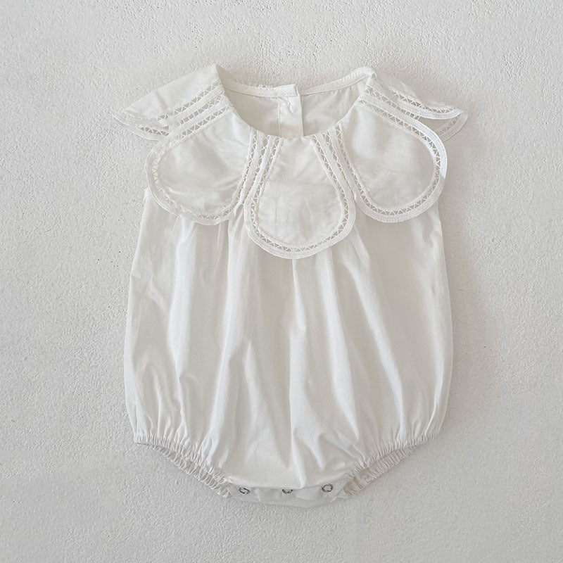 Petal Collar Romper Puff Sleeve Dress ラッフル ロンパース ミモレ丈ワンピース【mh0013158】