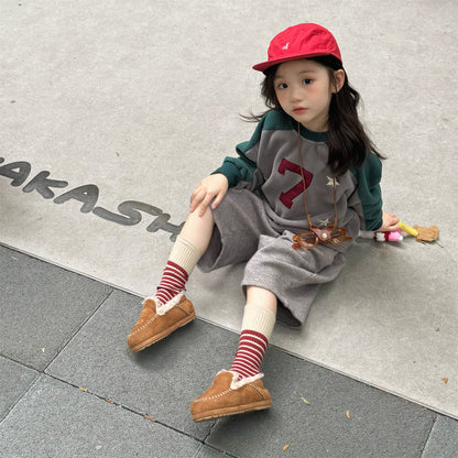 -ナンバーワッペン星柄フリーストレーナー【mh0010909】 - mamahalo shop - トレーナー・フーディ -  べビー服 - 子供服 - 男の子 - 女の子