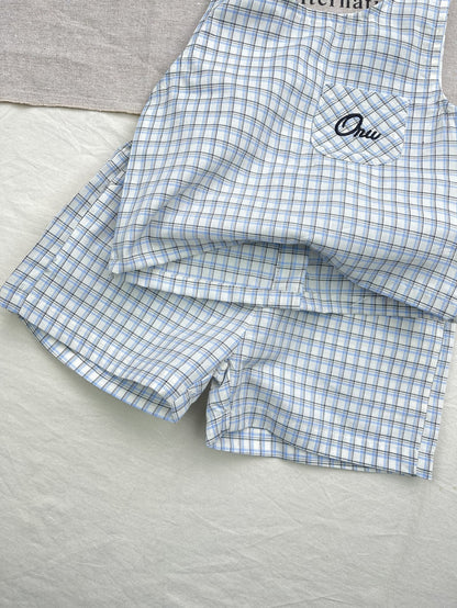 Plaid Tank Top Shorts Set【mh0013280】