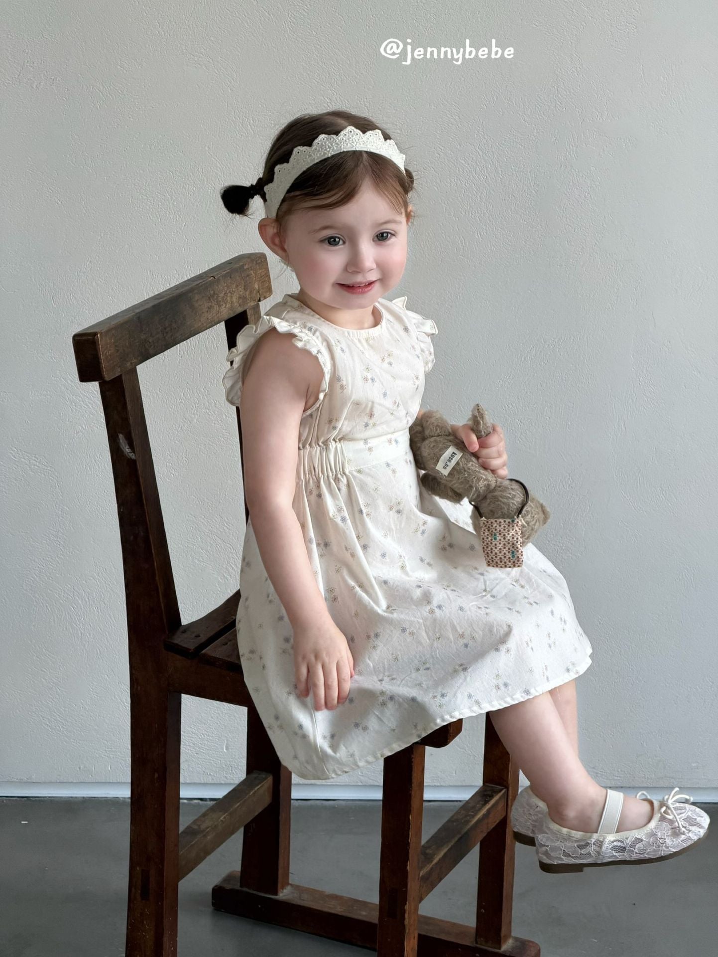 Floral Cotton Frill Dress 花柄 コットン 袖フリル ワンピース【mh0012550】