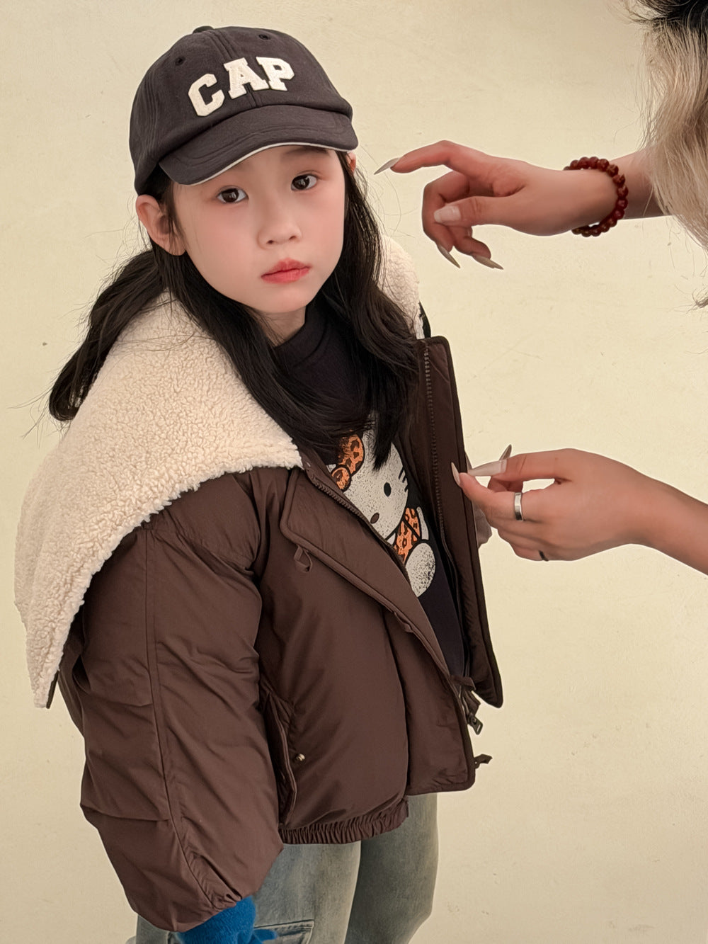 Padded blouson jacket with fleece lining and hood, featuring large lapels [mh0011864]