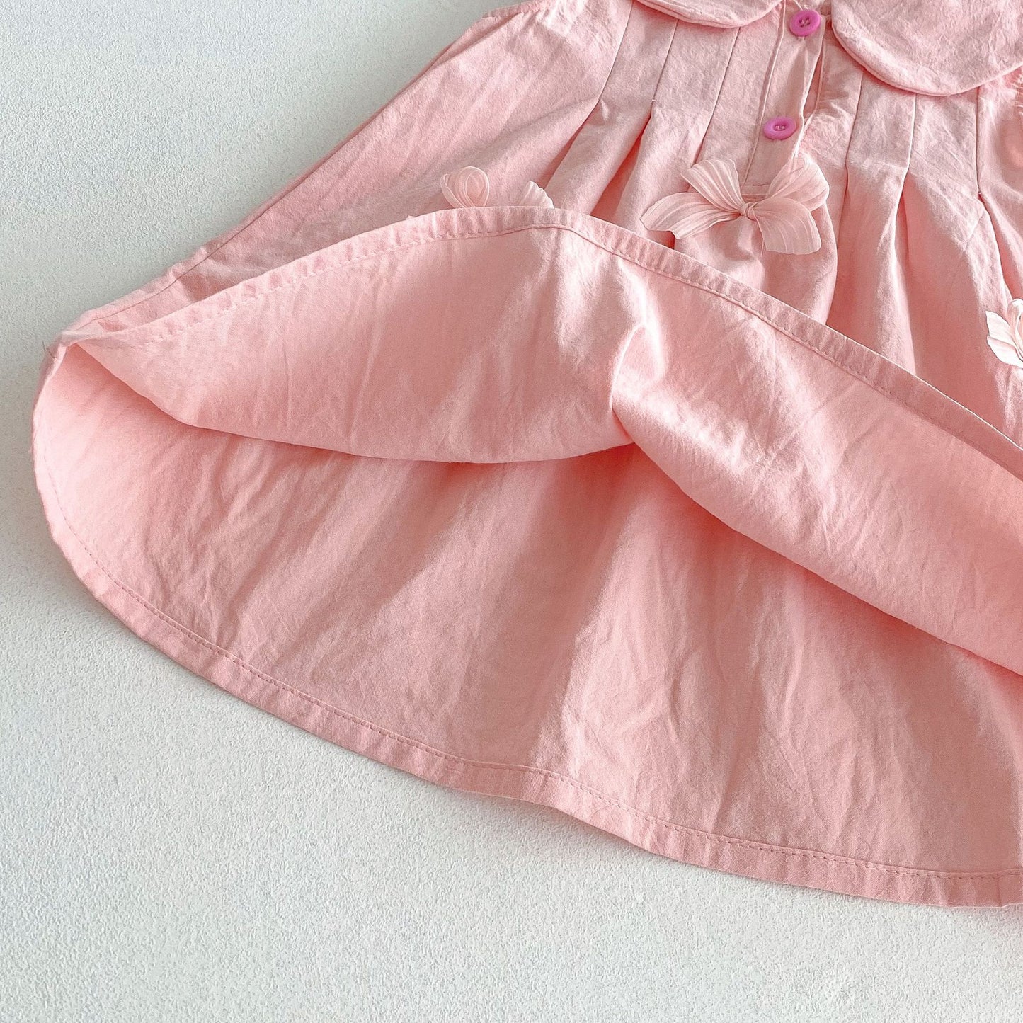 Sleeveless Bow Collared Plisse Dress Romper 立体リボン ノースリーブロンパース ノースリーブワンピース【mh0013434】