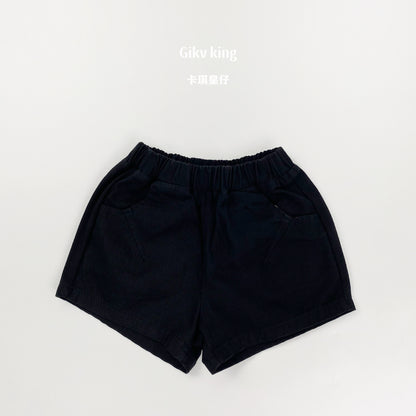 Elastic Waist Solid Casual Shorts 無地 シンプル ショートパンツ【mh0012827】