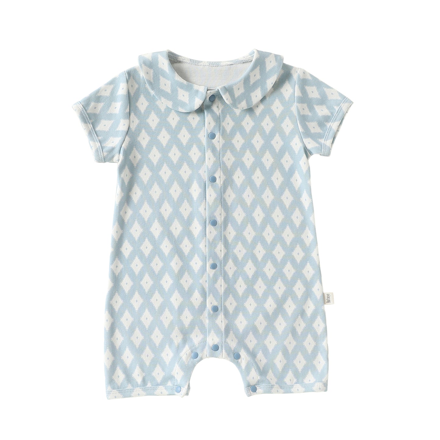 Plaid Cotton Romper ドールカラー 半袖ロンパース【mh0013028】