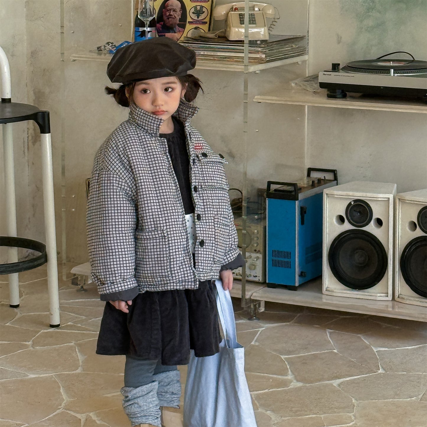 チェック柄ジャケット コート 中綿入り アウター【mh0011901】