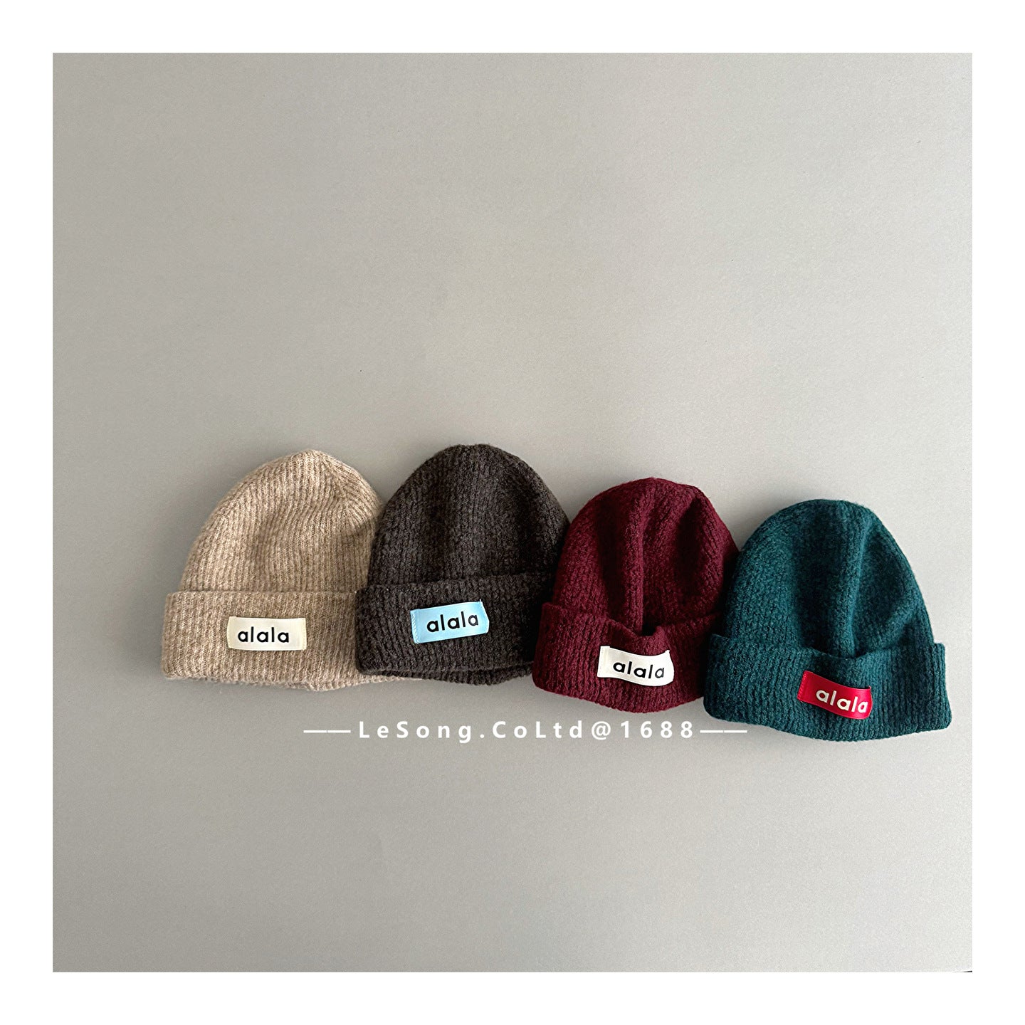 キッズ帽子 ロゴタグ ニットキャップ シンプル ビーニー【mh0011815】