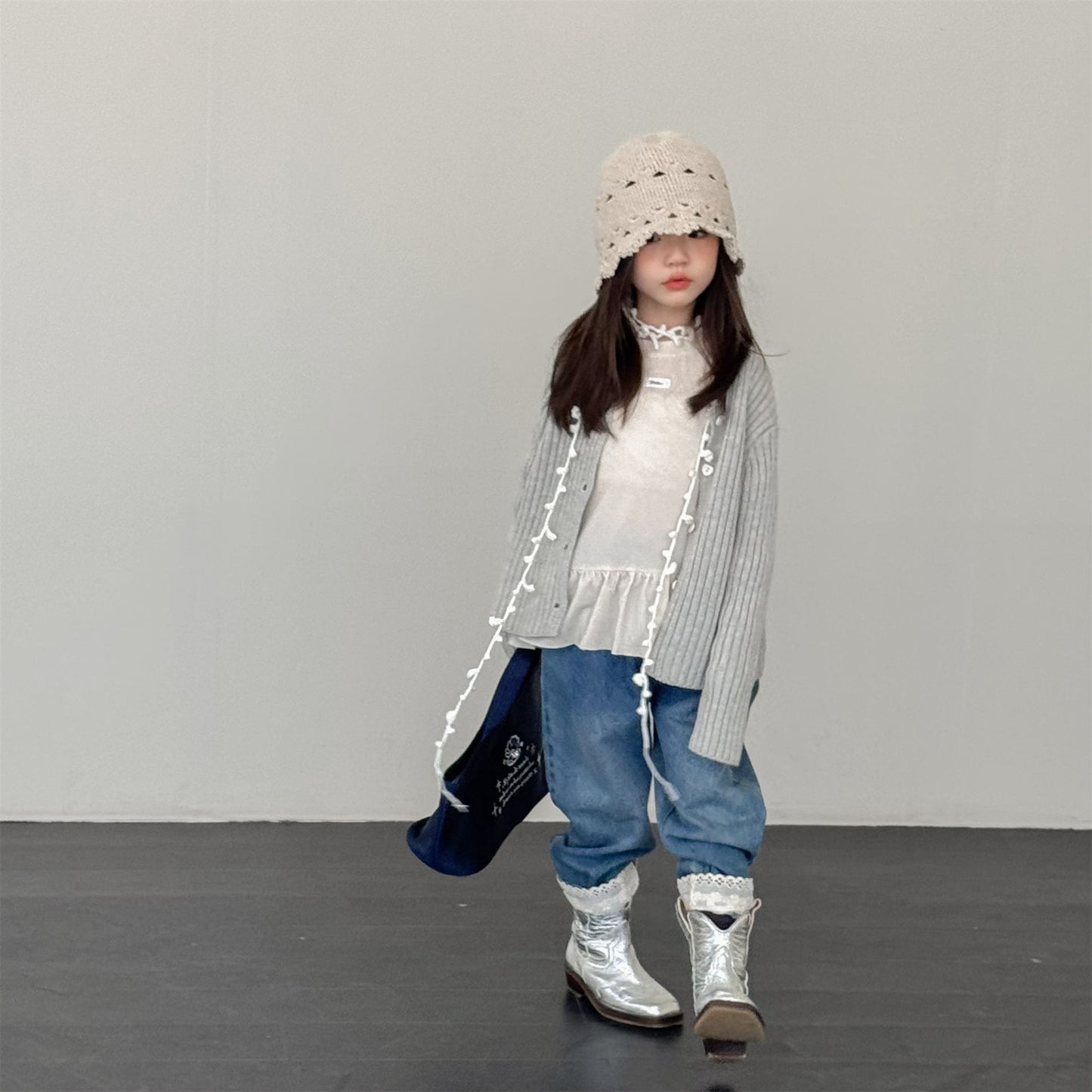 -裾レース付きデニムパンツ ジーンズ【mh0010805】 - mamahalo shop - デニムパンツ -  べビー服 - 子供服 - 男の子 - 女の子