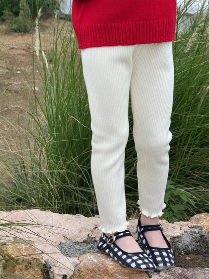 リブレギンスパンツ 厚手 シンプル ベーシック【mh0011760】