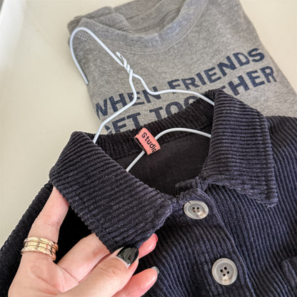 -コーデュロイシャツジャケット シャツコート【mh0010804】 - mamahalo shop - 長袖シャツ・ブラウス -  べビー服 - 子供服 - 男の子 - 女の子