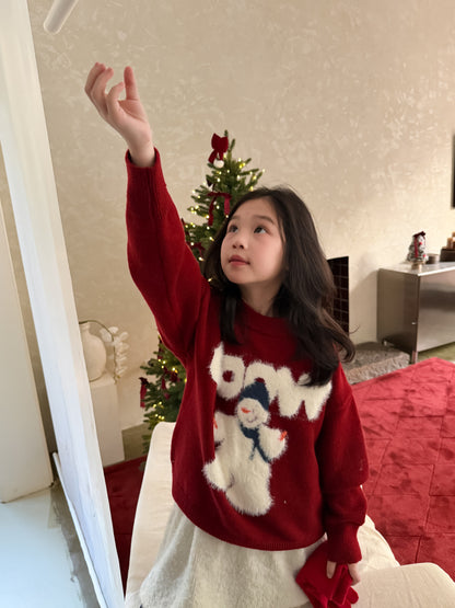 ニットセーター スノーマン 雪だるまモチーフ クリスマス【mh0011867】