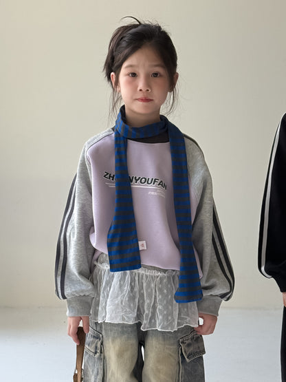 -アメリカンカラーブロック長袖スウェット アルファベットロゴ入りゆったりプルオーバー【mh0010764】 - mamahalo shop - トレーナー・フーディ -  べビー服 - 子供服 - 男の子 - 女の子