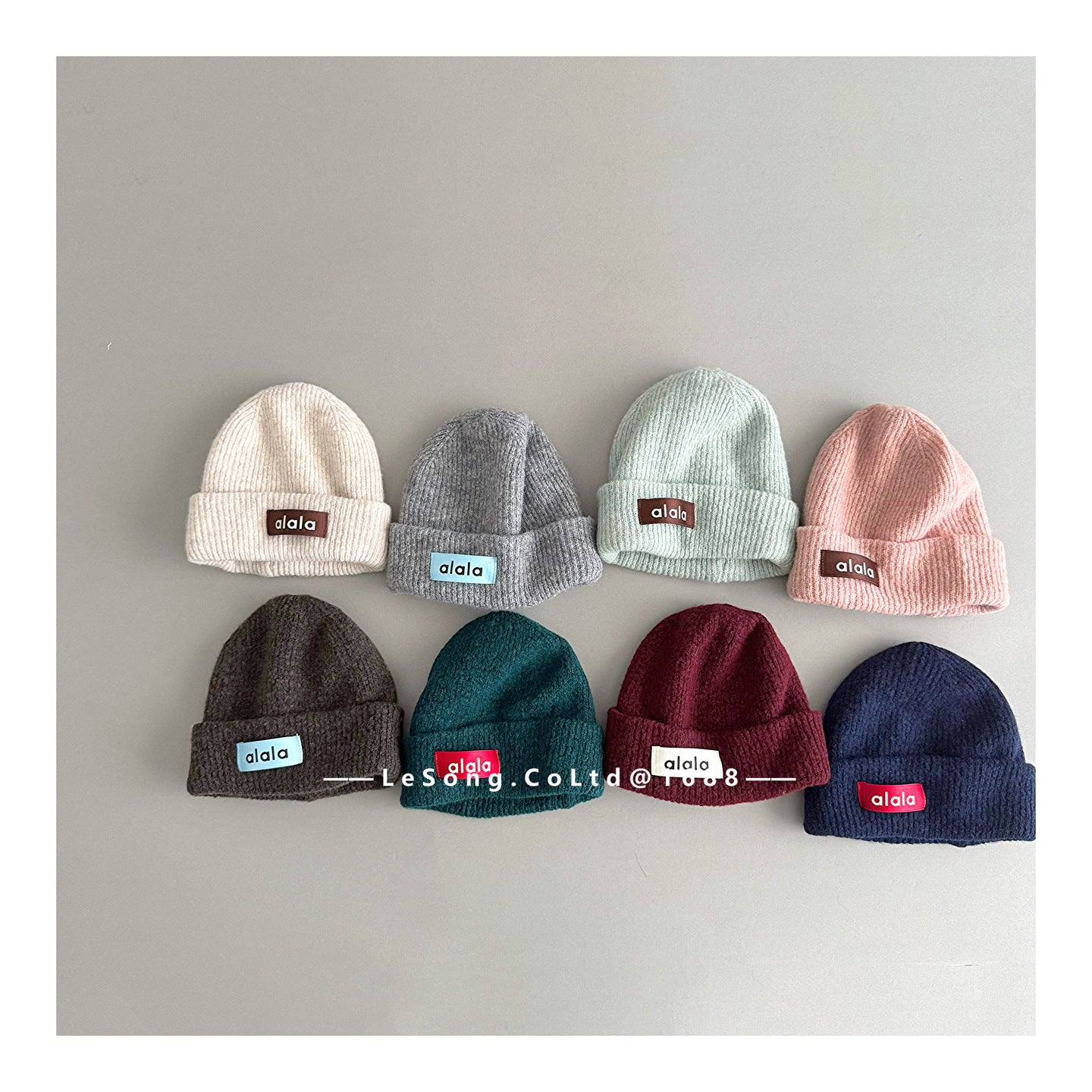 キッズ帽子 ロゴタグ ニットキャップ シンプル ビーニー【mh0011815】