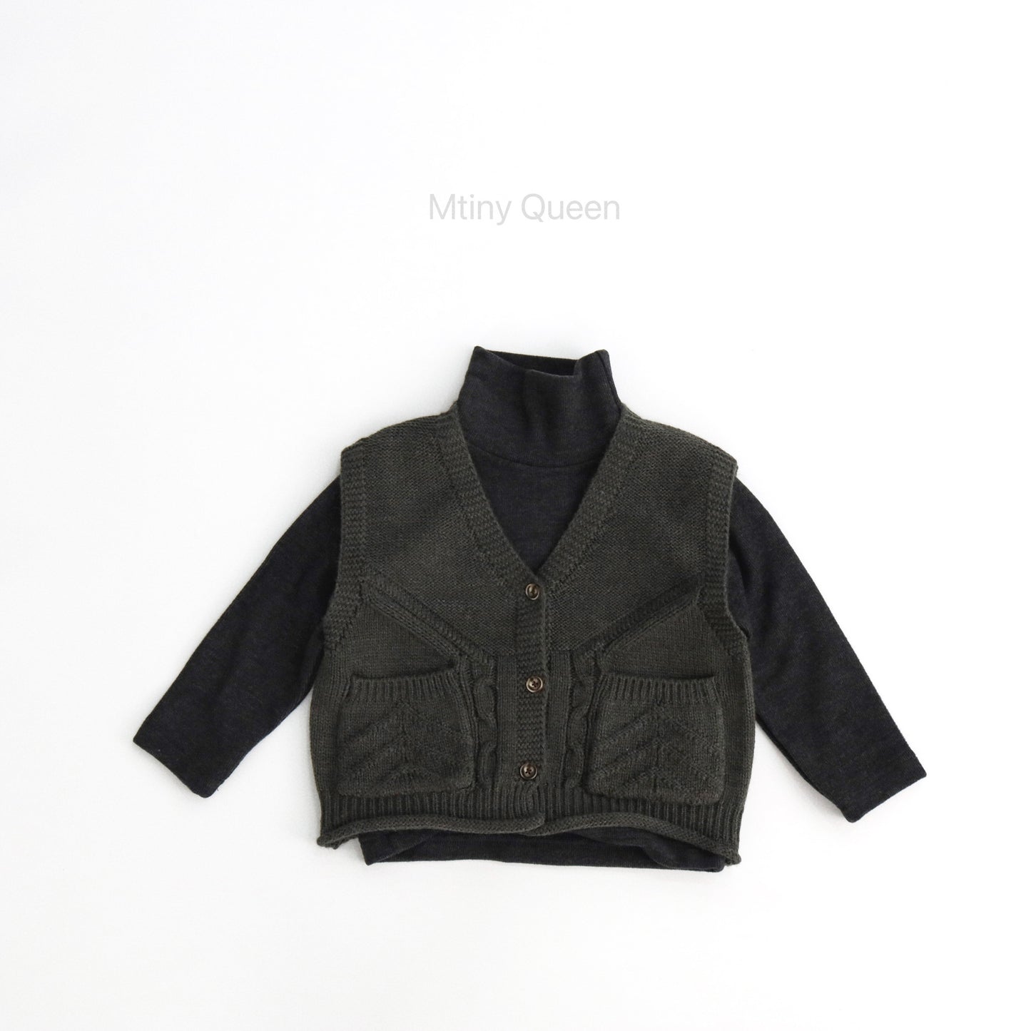 ウールベスト 前あき ニット シンプル Vネック【mh0011779】