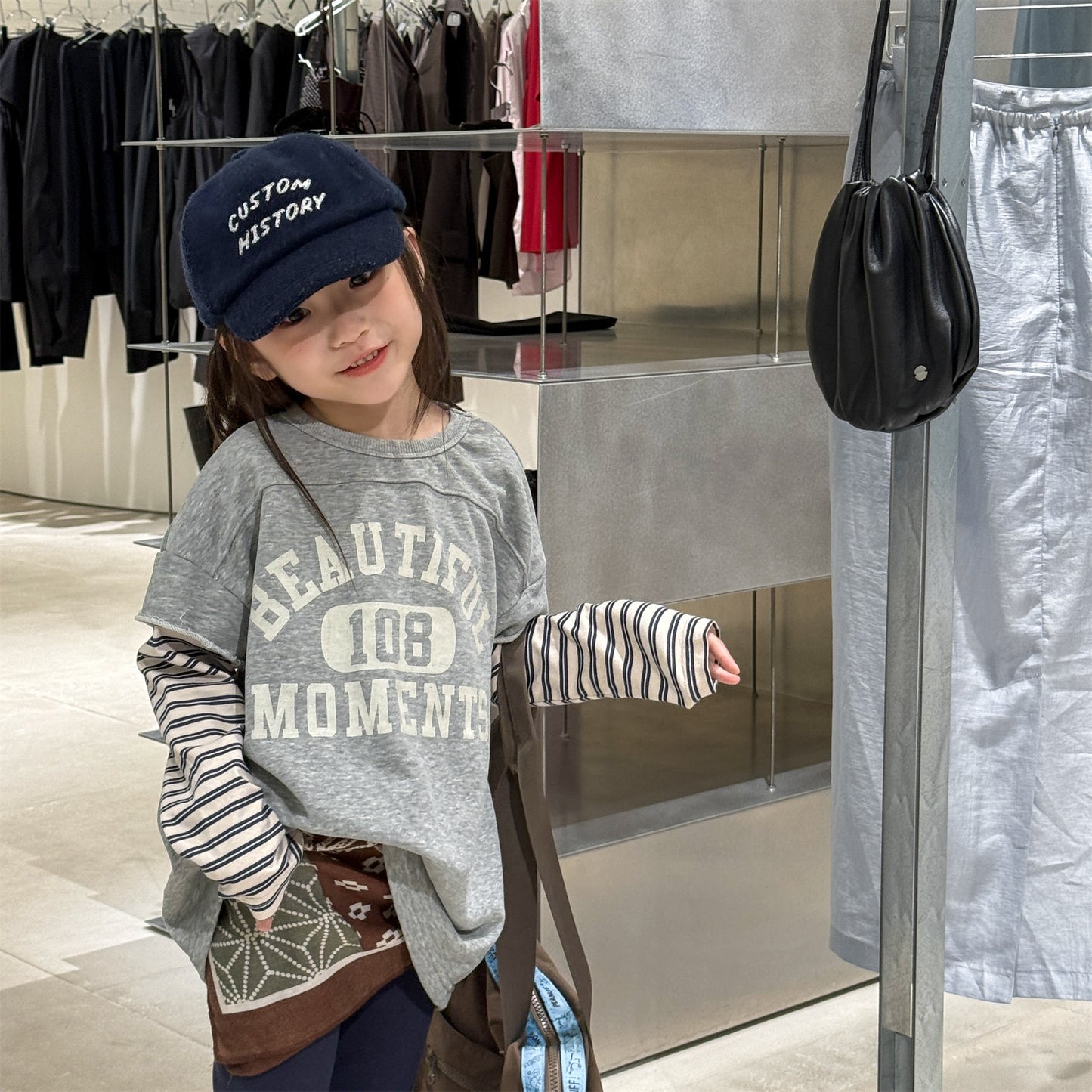 -ロゴプリントベストドッキング長袖Tシャツ スウェット【mh0010806】 - mamahalo shop - 長袖Tシャツ -  べビー服 - 子供服 - 男の子 - 女の子