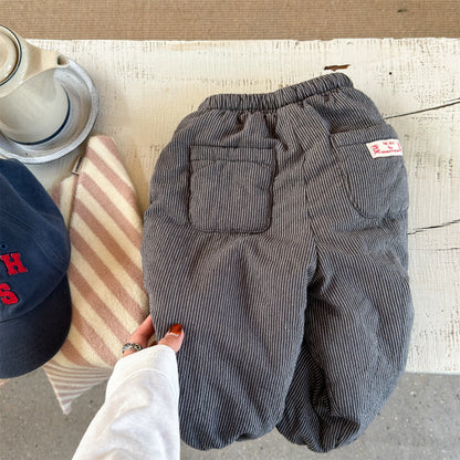 ストライプパンツ 裏ボア ジョガー スウェット カジュアル ボトムス【mh0011605】