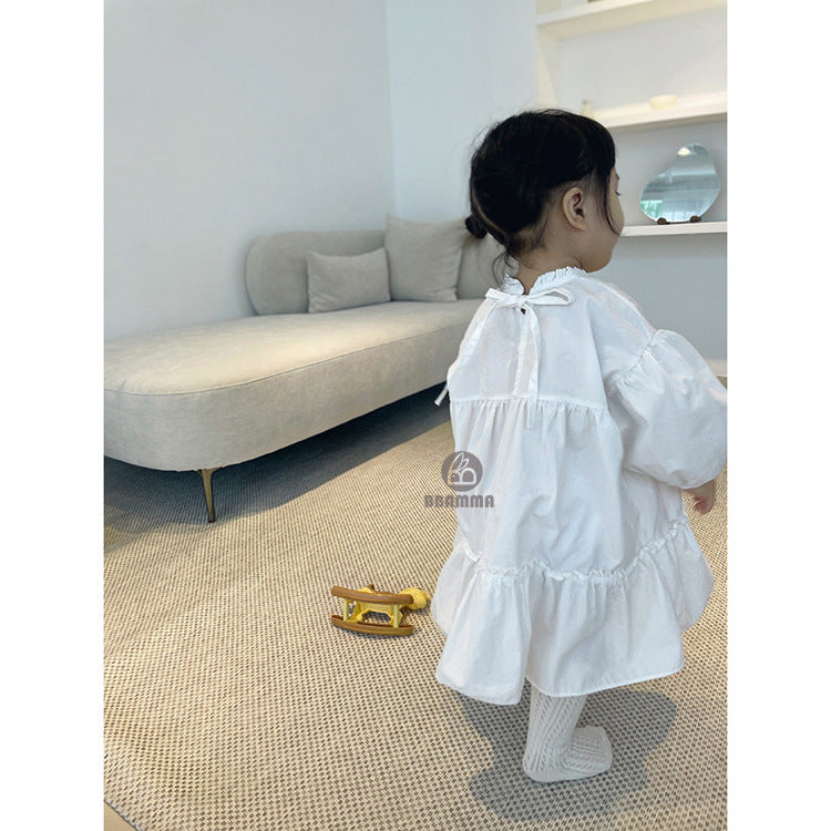 Tiered Cotton Princess Dress ティアード 長袖ワンピース【mh0012639】
