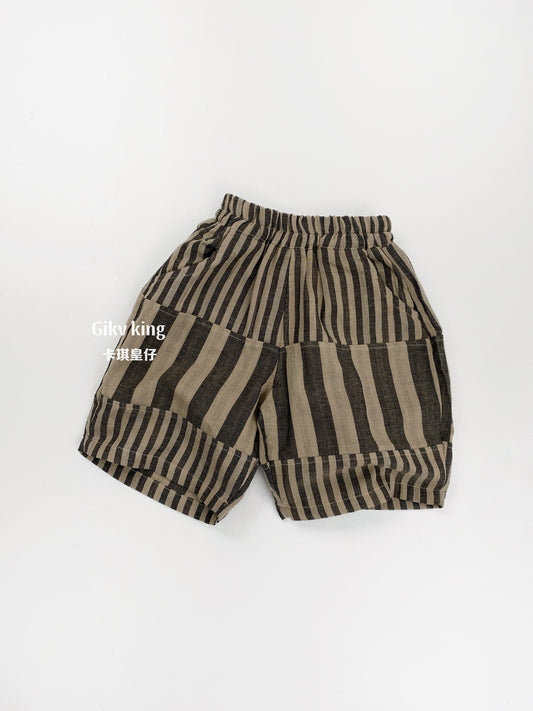 Striped Casual Cotton Shorts ストライプ ハーフパンツ【mh0013473】