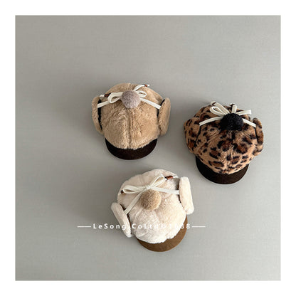 キッズ帽子 フライトハット ボアフリース レオパード ウシャンカ【mh0011797】