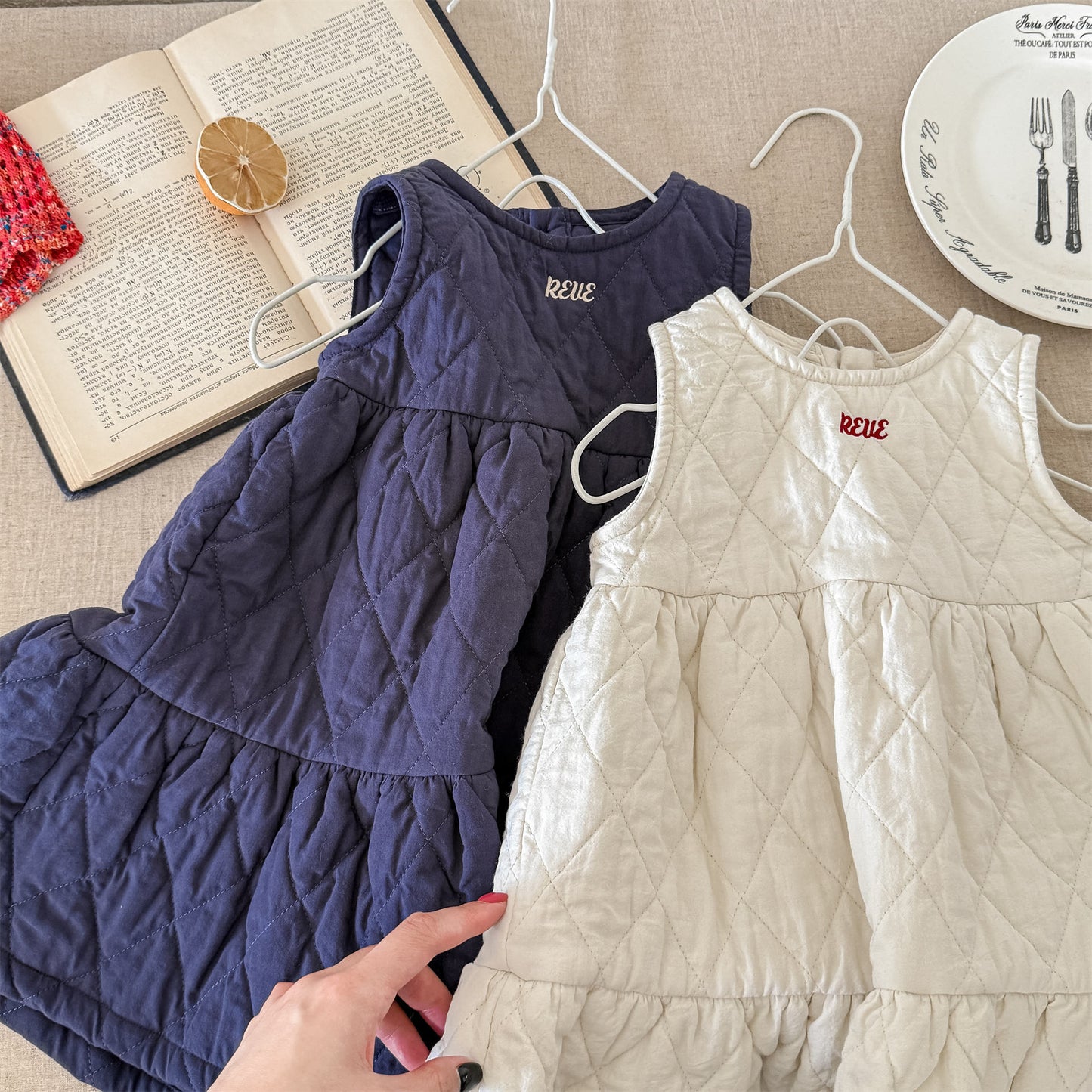 キルティングノースリーブワンピース【mh0010907】