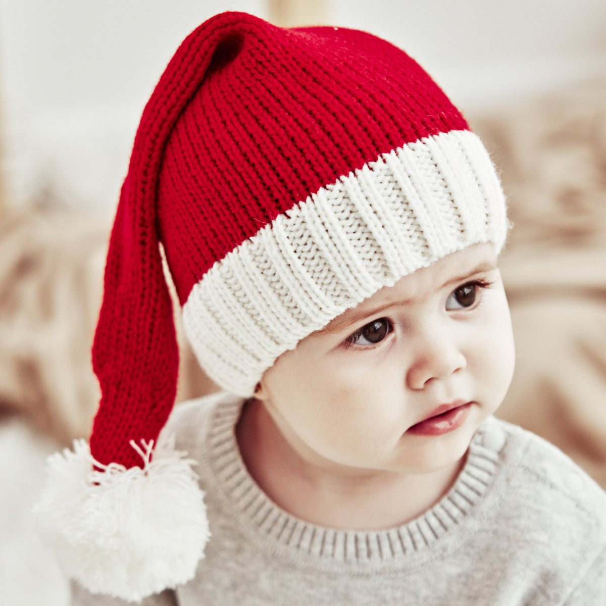 Baby Kids Knit Santa Pom-pom Hat Knit Cap 【mh0000889】