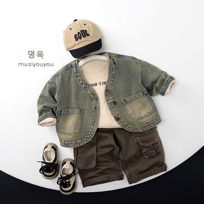 -GOOD TIMEロゴプリント長袖Tシャツ【mh0010864】 - mamahalo shop - 長袖Tシャツ -  べビー服 - 子供服 - 男の子 - 女の子