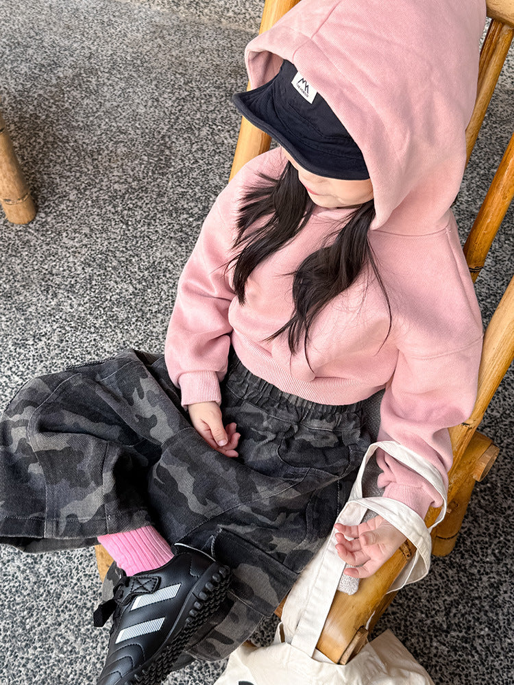 -クロップド丈パーカー 刺繍ロゴ入りフーディー ショートスウェット【mh0011053】 - mamahalo shop - カーディガン・パーカー -  べビー服 - 子供服 - 男の子 - 女の子