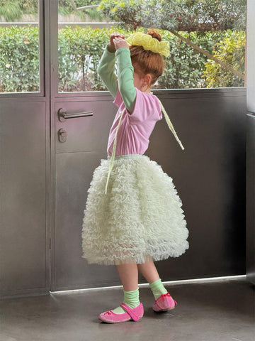 Tiered Mesh Tutu Skirt チュチュ 膝丈スカート【mh0012871】