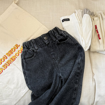 -キャラクタープリントポケットデニムパンツ ワイドパンツ【mh0010808】 - mamahalo shop - デニムパンツ -  べビー服 - 子供服 - 男の子 - 女の子