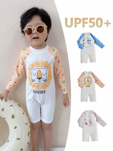 UPF50 Plus Cartoon Long Sleeve One-piece アニマルプリント 長袖 水着【mh0012594】