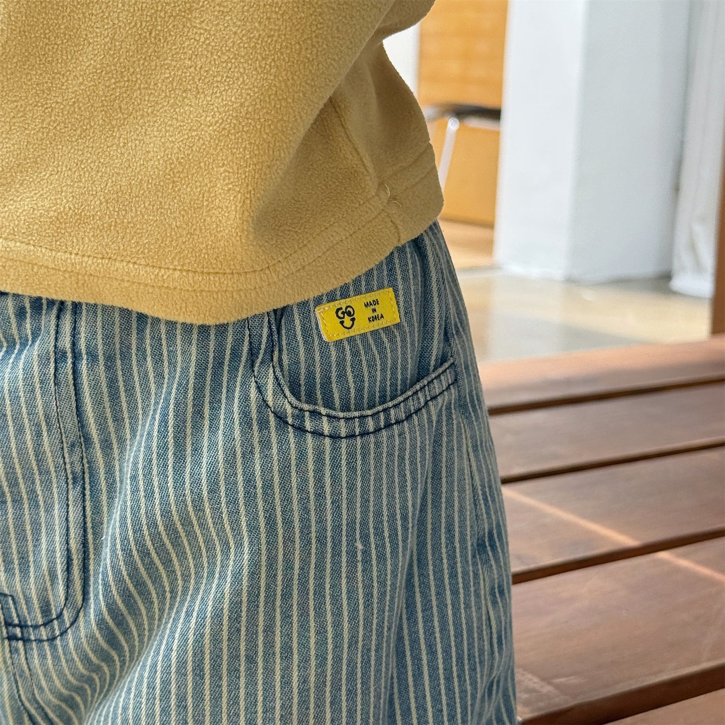 裏ボアデニムパンツ ストライプ 暖パン ジーンズ【mh0011914】