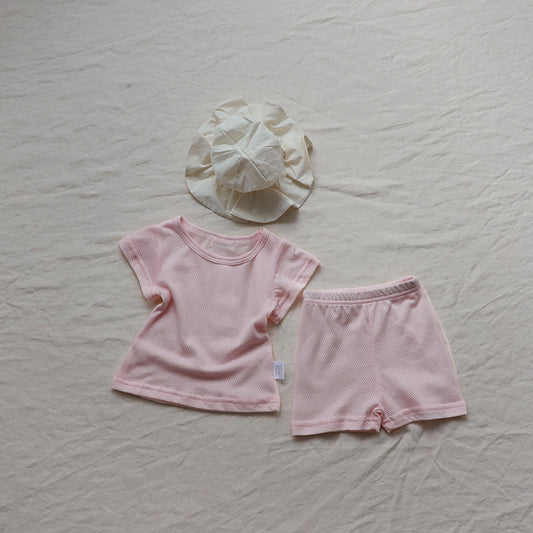 Mesh Cotton Short Set Short-Sleeved Pajama Set [mh0012607]