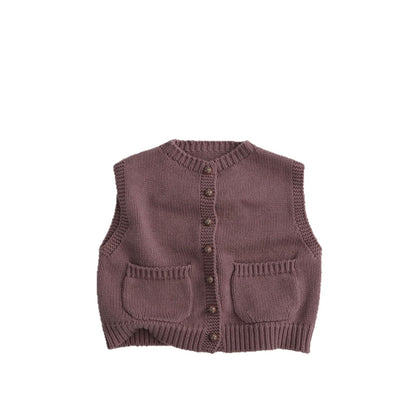 Cotton Knit Button Vest コットン ニット ベスト【mh0012509】