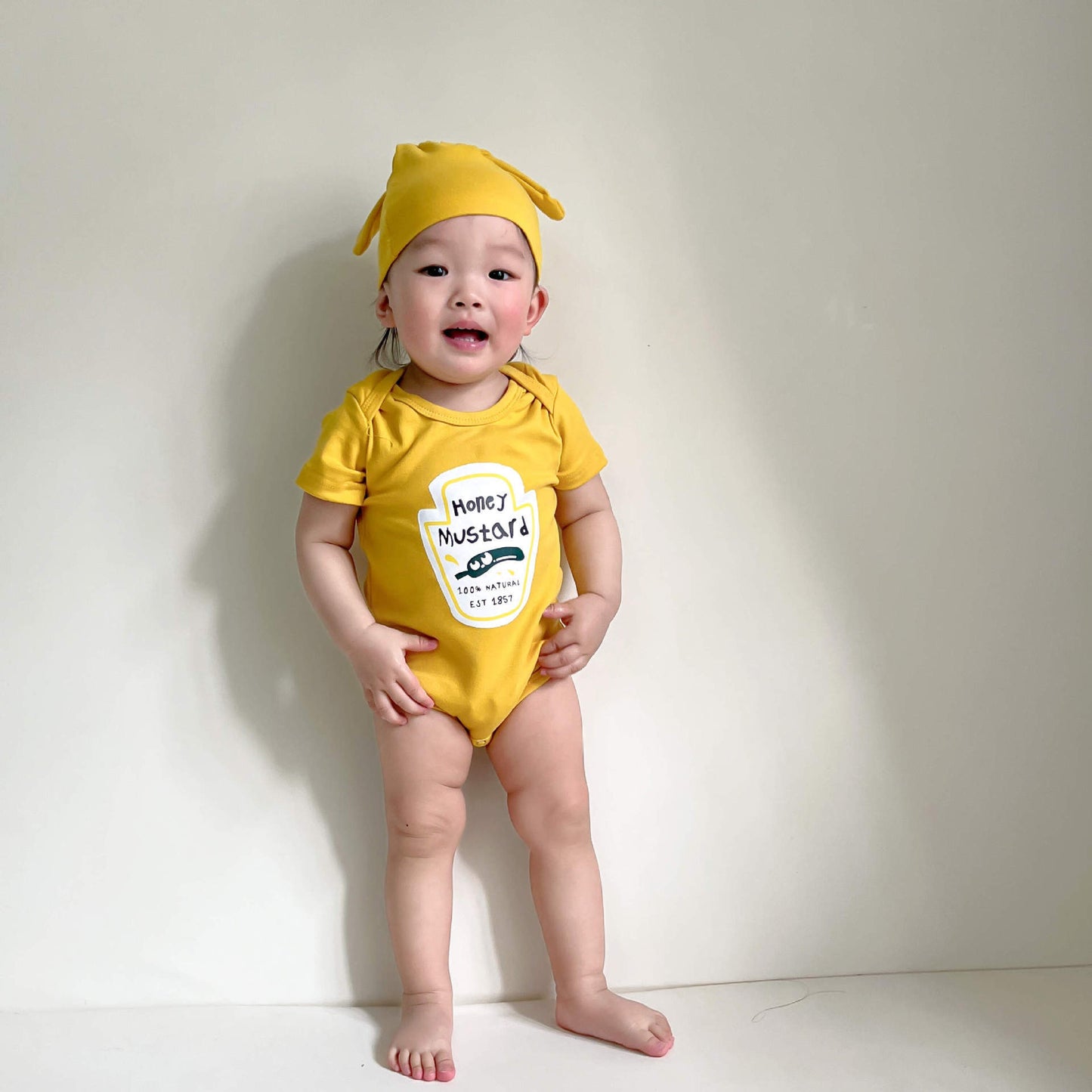 Short-Sleeve Sauce Print Costume Romper マスタード/ケチャップ 半袖ロンパース コスチューム【mh0013372】