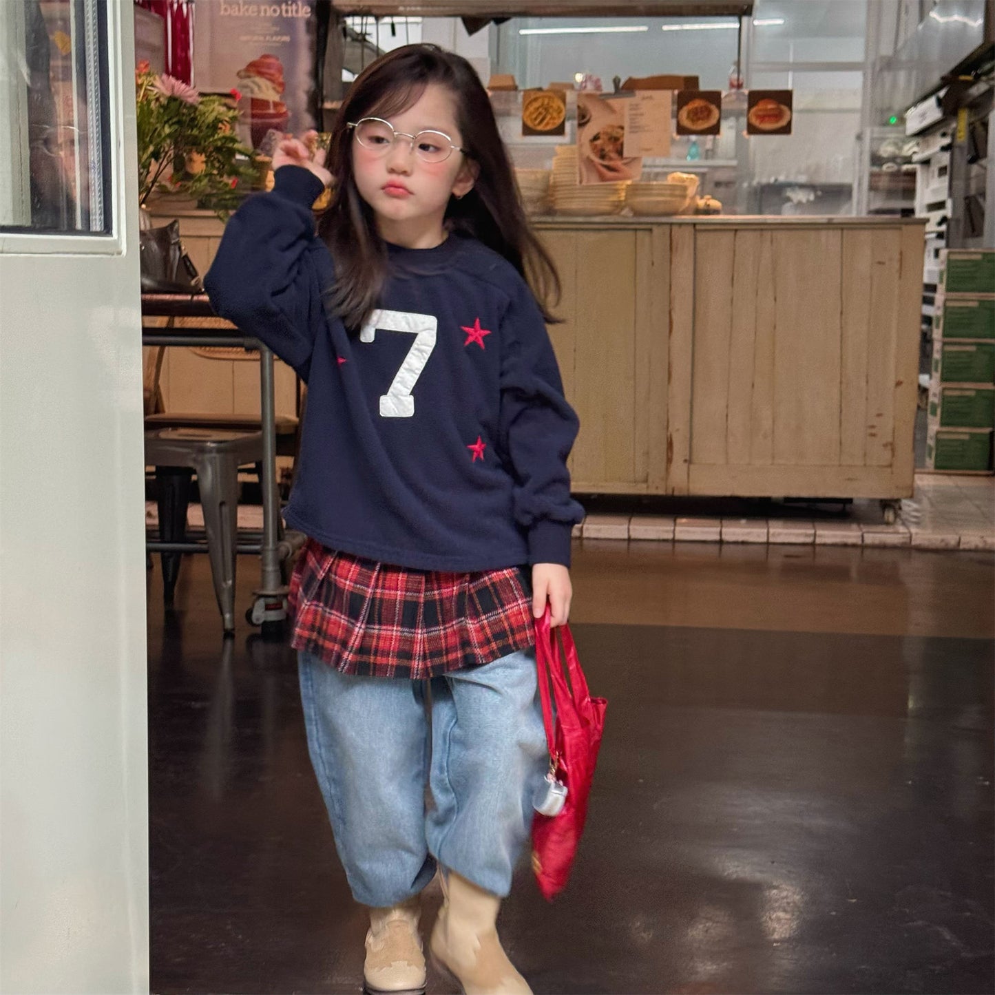 -ナンバーワッペン星柄フリーストレーナー【mh0010909】 - mamahalo shop - トレーナー・フーディ -  べビー服 - 子供服 - 男の子 - 女の子