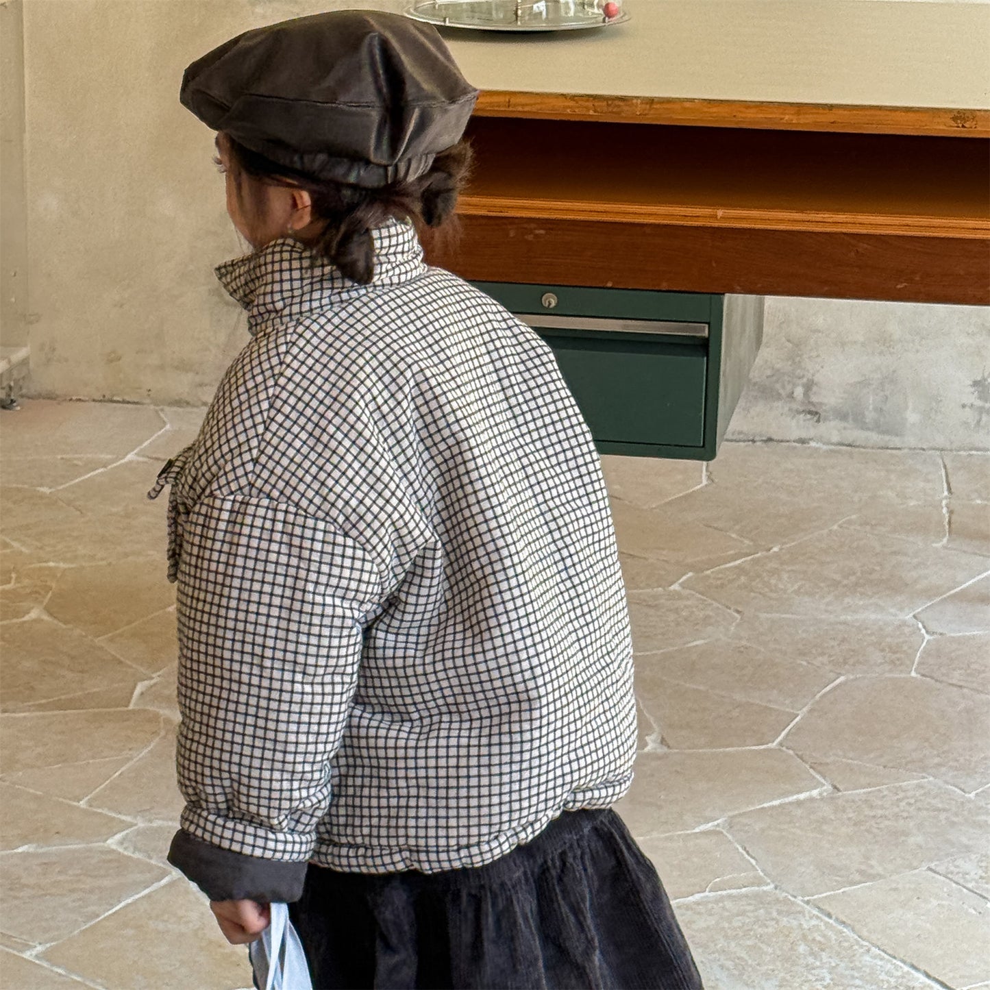 チェック柄ジャケット コート 中綿入り アウター【mh0011901】