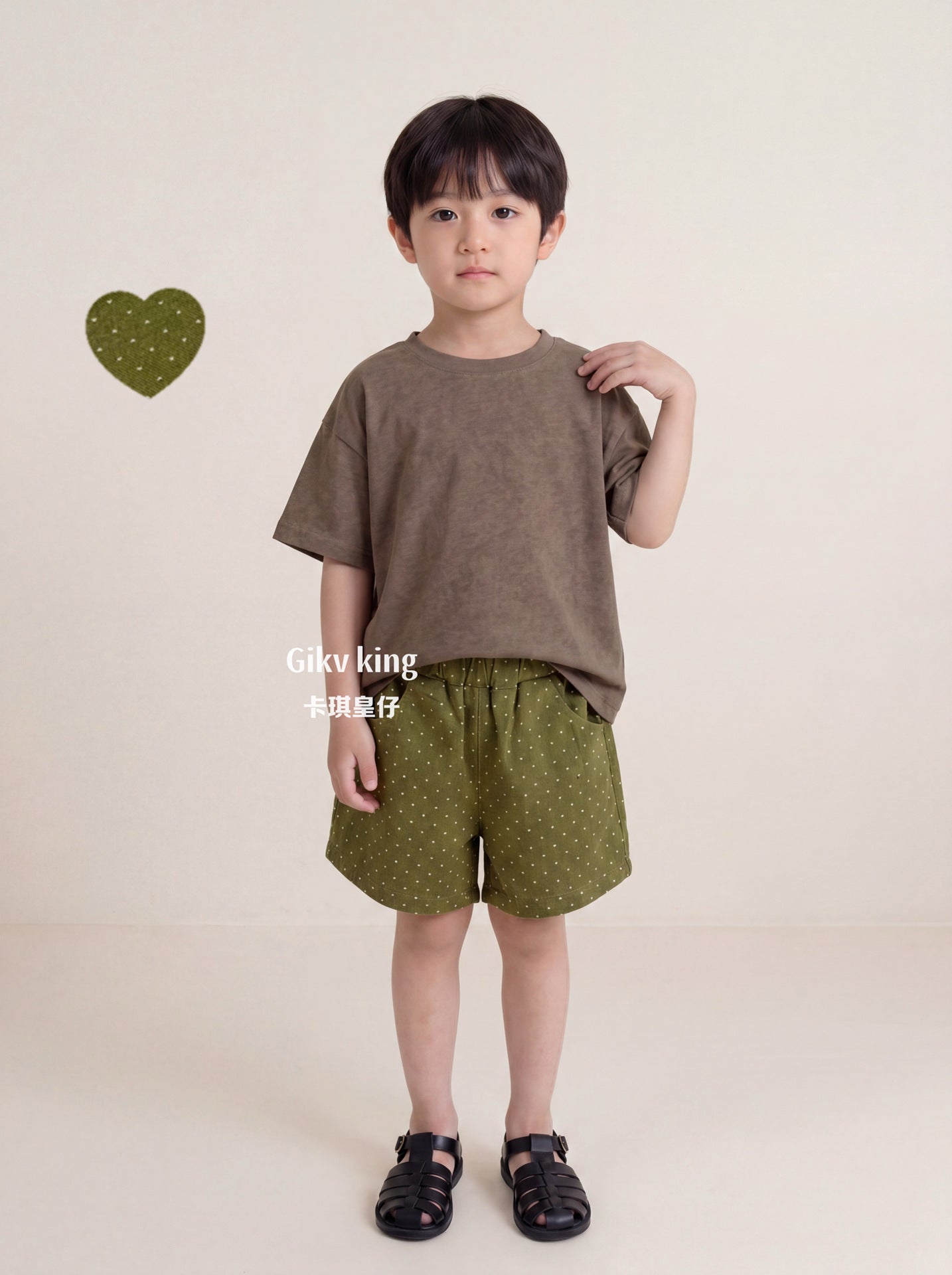Heart Pattern Elastic Waist Cotton Shorts ハート ショートパンツ【mh0013483】