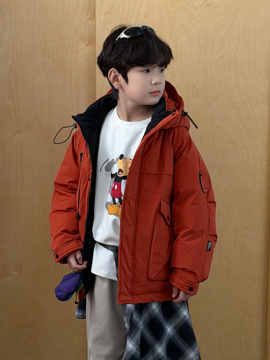 中綿フーディジャケット ボーイズ アウターコート  フード付き モッズコート【mh0011862】