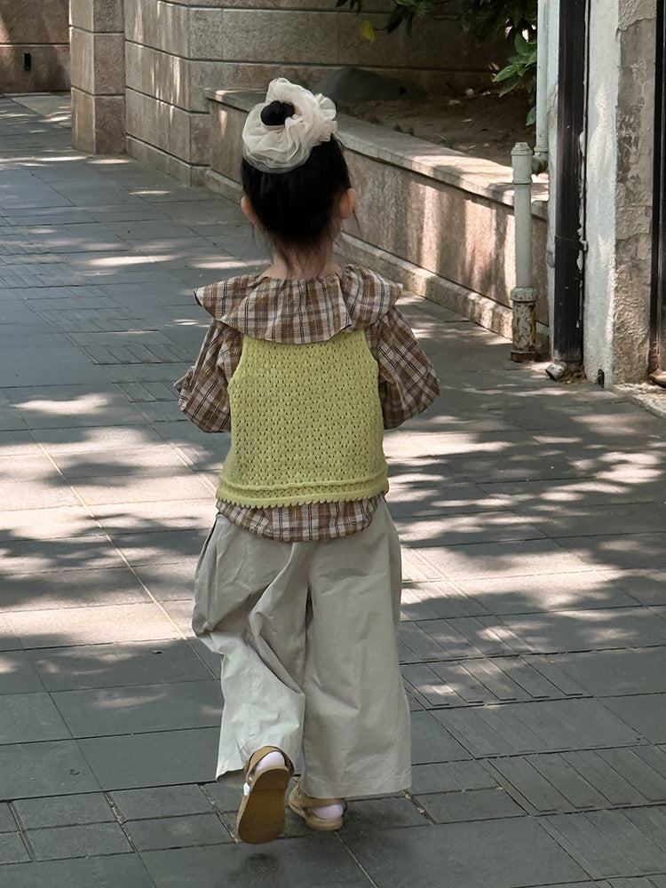 -フロントボタンクロップドニットベスト【mh0011026】 - mamahalo shop - ベスト -  べビー服 - 子供服 - 男の子 - 女の子