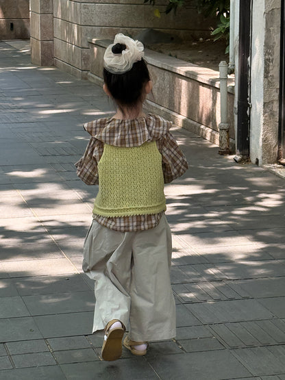 -フロントボタンクロップドニットベスト【mh0011026】 - mamahalo shop - ベスト -  べビー服 - 子供服 - 男の子 - 女の子