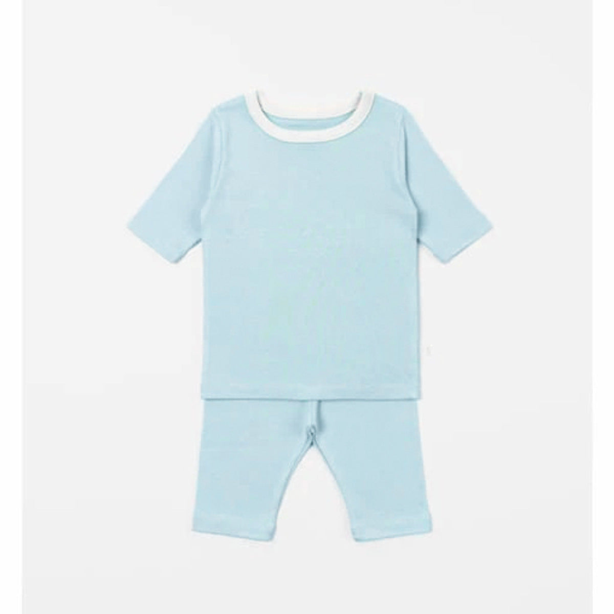 Two-Tone Minimalist Loungewear Set 半袖Tシャツ クロップドパンツ ルームウエア【mh0013610】