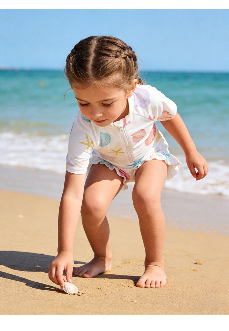 UPF50 Plus Shell Printed Short Sleeve One-piece シェルプリント 半袖 水着【mh0012605】