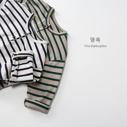 -ヘンリーネックボーダー長袖Tシャツ【mh0010862】 - mamahalo shop - 長袖Tシャツ -  べビー服 - 子供服 - 男の子 - 女の子