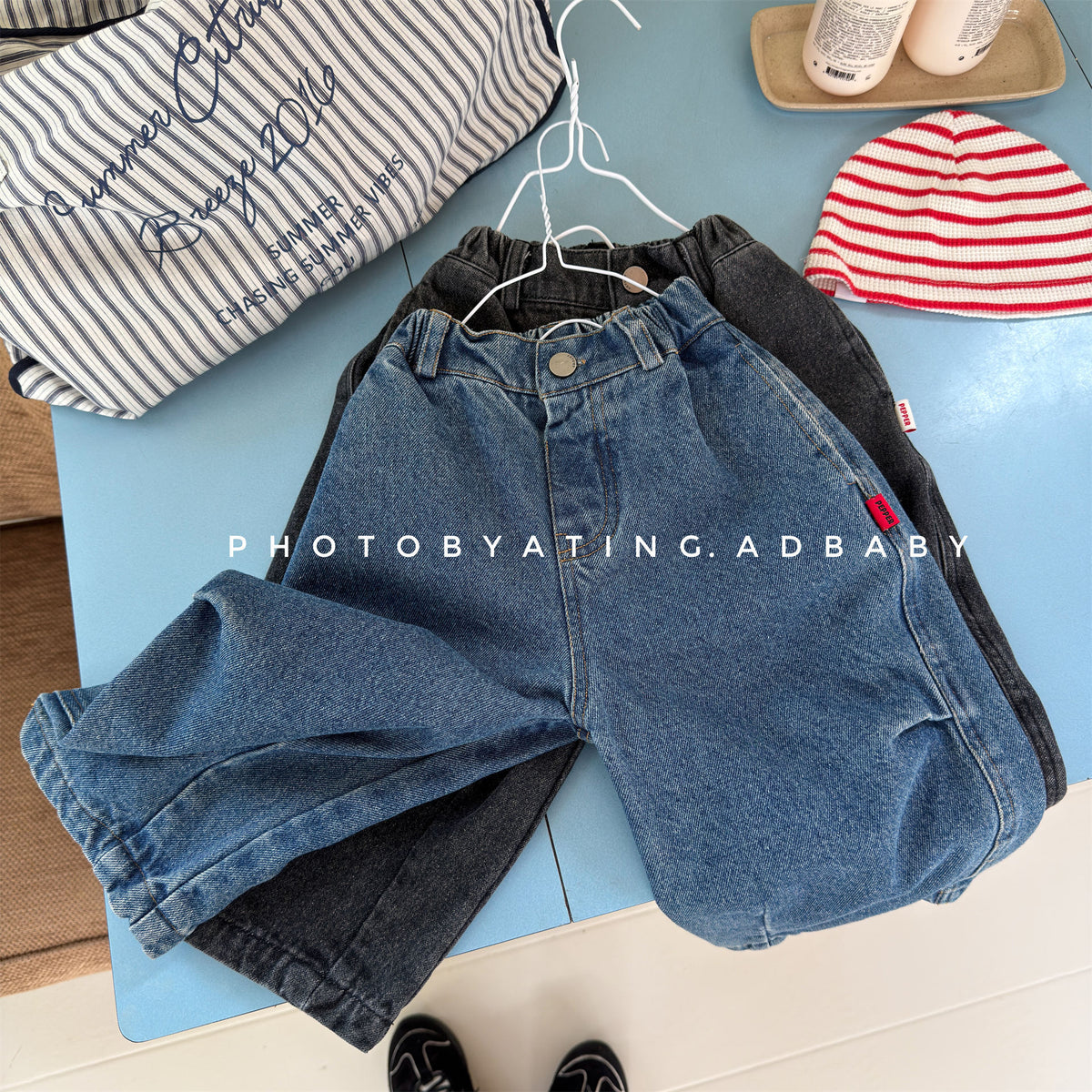 Pantalones vaqueros holgados de pierna cónica para niños【mh0014537】