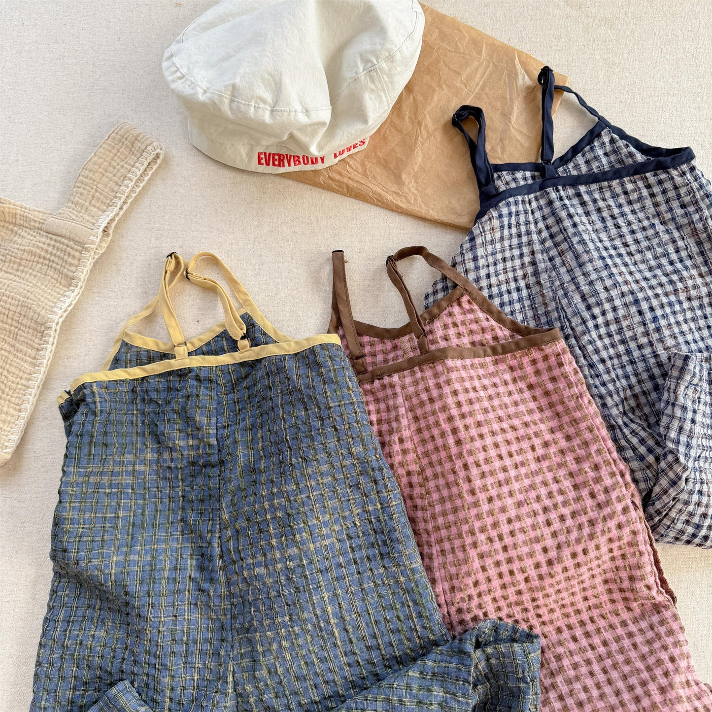 Gingham Check Cami Jumpsuit ギンガムチェック キャミソール オールインワン【mh0012654】