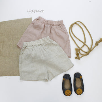 Minimalist Casual Linen Shorts リネン ショートパンツ【mh0013634】