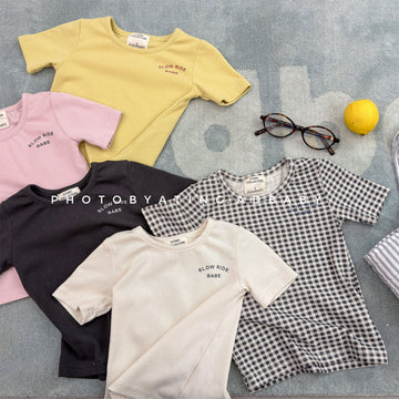 One Point Logo Check Short Sleeve T-Shirt [mh0013711]